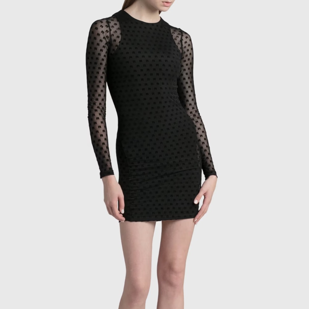ROTATE Birger Christensen Monique Logo Mesh Mini Dress SZ US 8 NWT
